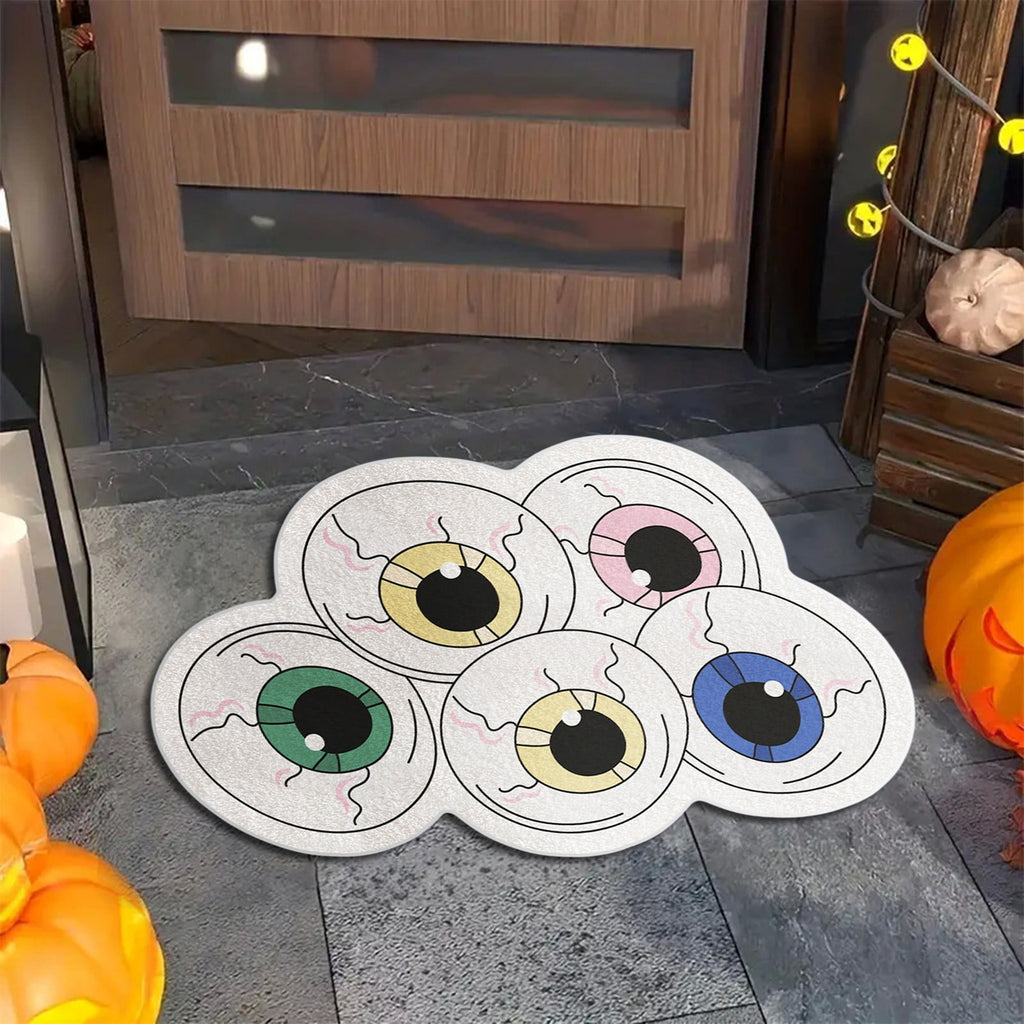 Xuniizn Halloween Mat, 16X24" Velvet Halloween Door Mat for Outside Entrance, Spooky Halloween Rug for Outdoor & Indoor, Non Slip Washable Halloween Doormat, Halloween Bathroom Decor