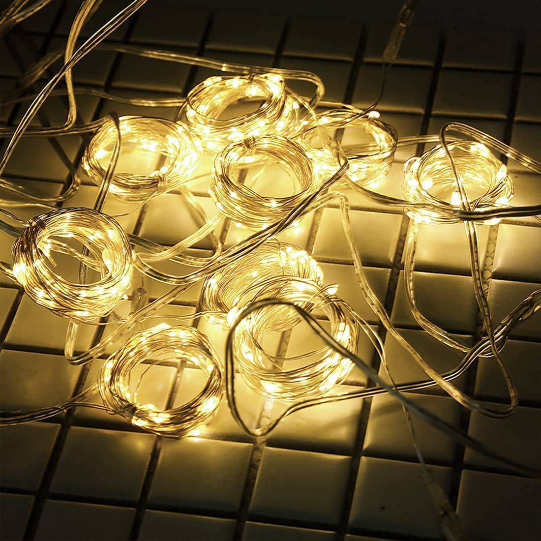 DAYBETTER Window Curtain Light,USB Plug-in Fairy Lights with Remote for Bedroom,Wedding,Christmas(Warm White)