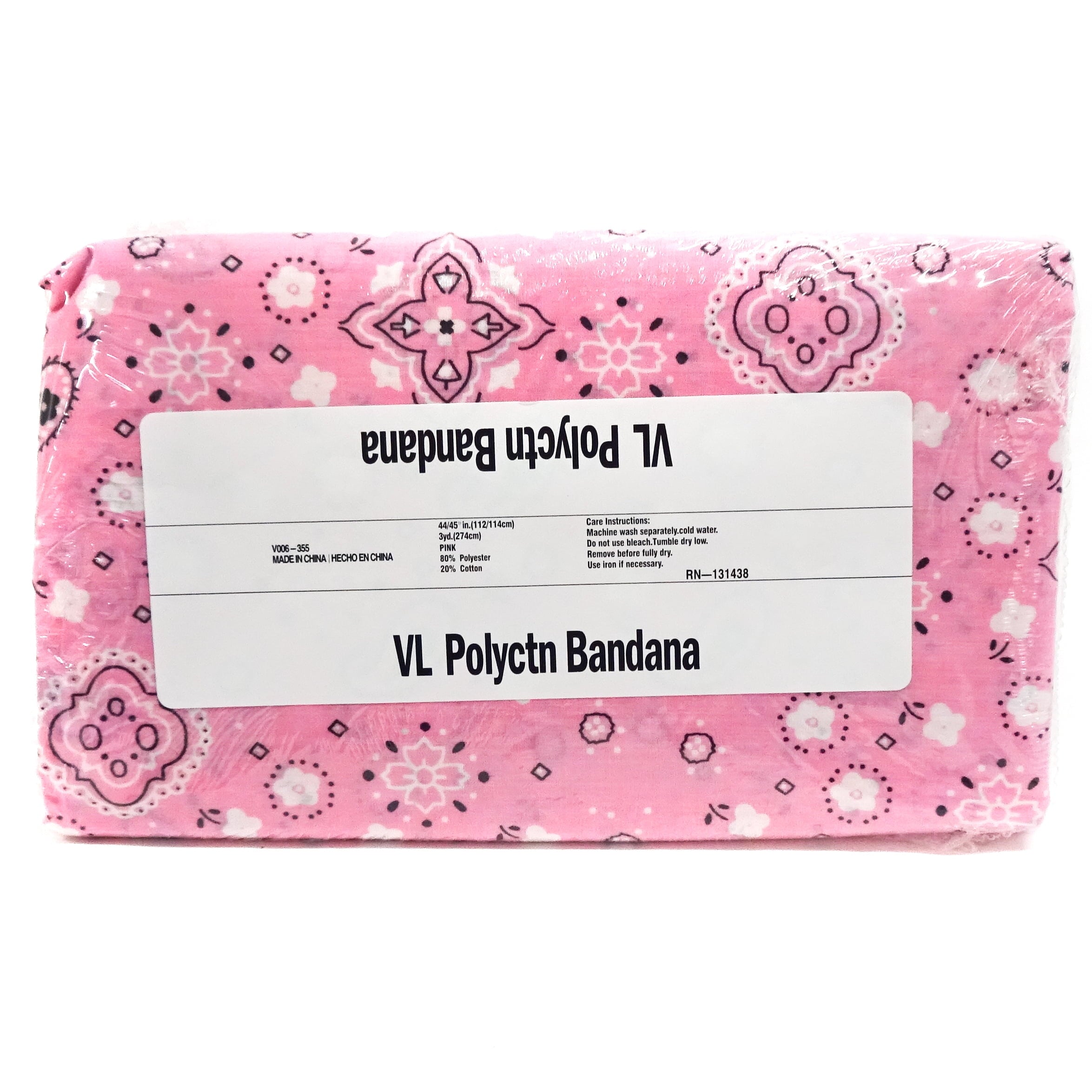 Shason Textile 44" x 3 yd Cotton Polyester Blend Printed Craft Fabric, Pink