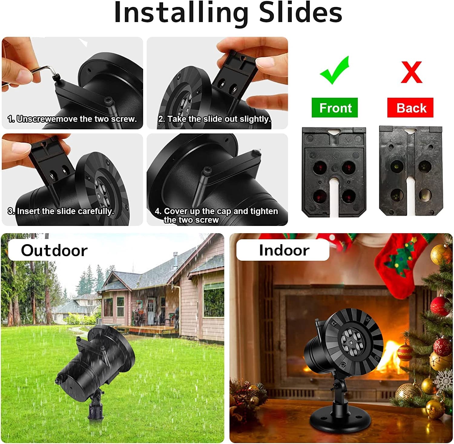 Led Christmas Lights Indoor Outdoor Projector Light 16 Patterns Rotating Projection Lampfor Halloween, Holiday, Party, Birthday Decoration