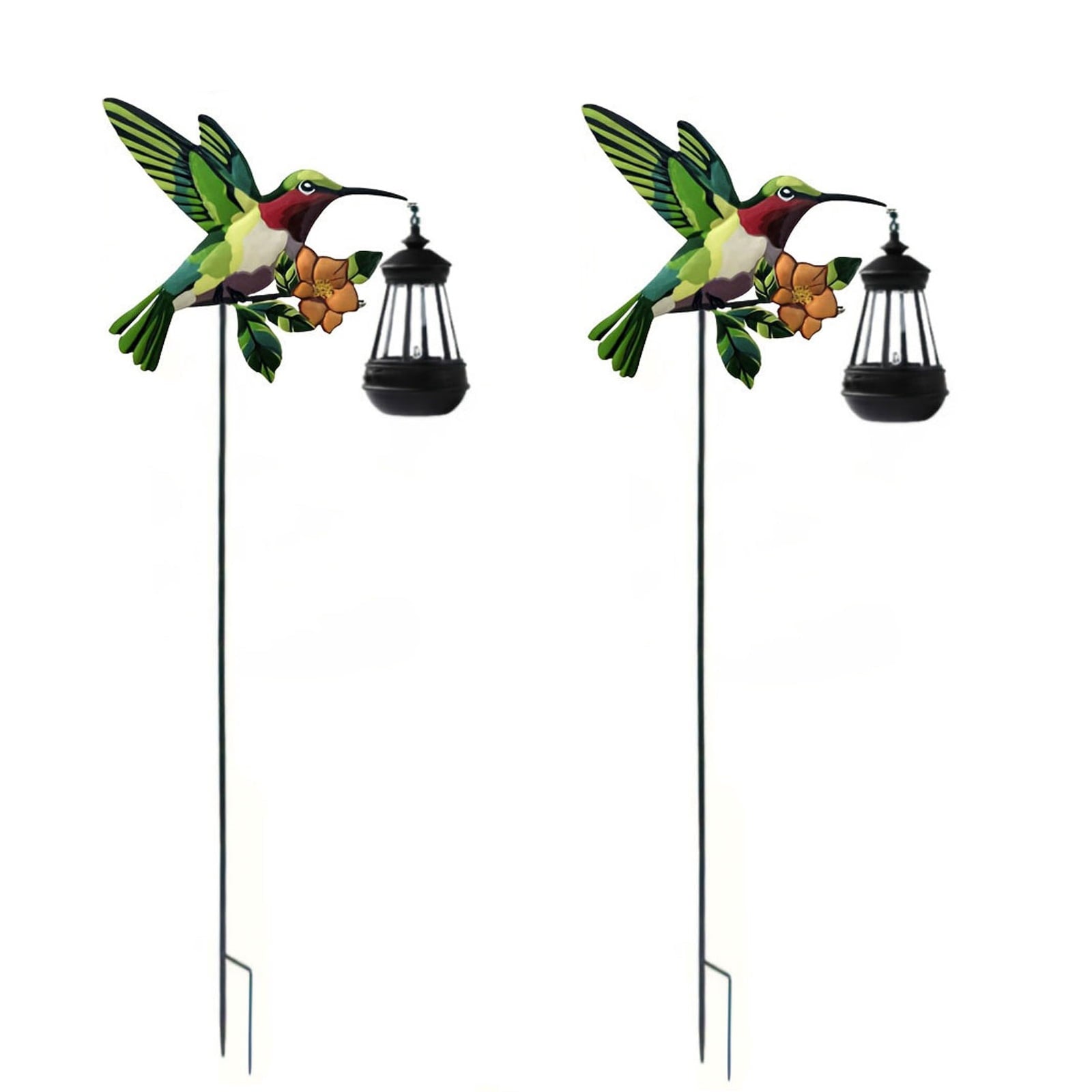 1/2 Pack Hummingbird Solar Lantern Lights, IP65 Waterproof Warm White Solar Hanging Lantern, Outdoor Solar Powered Decor for Yard Patio Garden Party Decorations