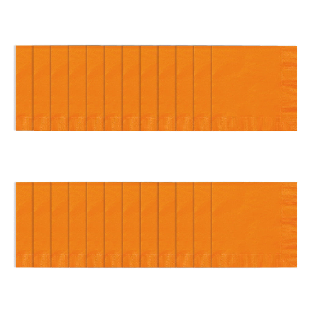 24 Count 6.5IN x 6.5IN Orange Disposable Paper Napkins by Way To Celebrate