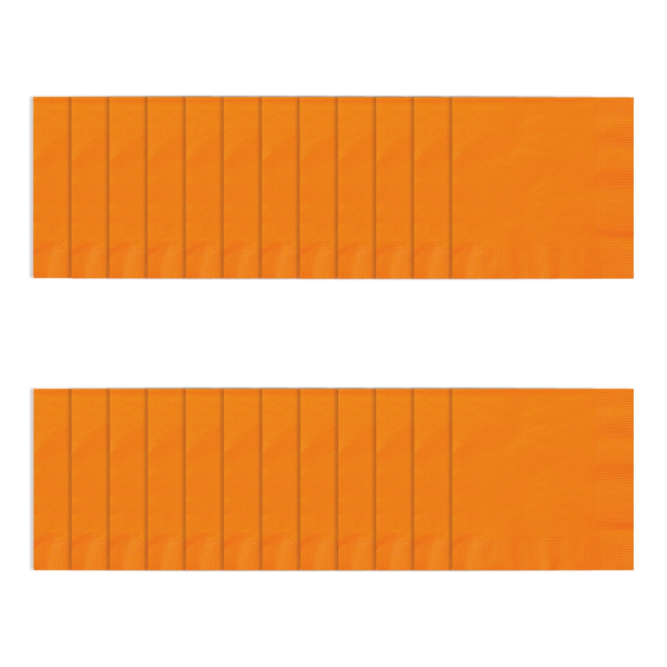 24 Count 6.5IN x 6.5IN Orange Disposable Paper Napkins by Way To Celebrate