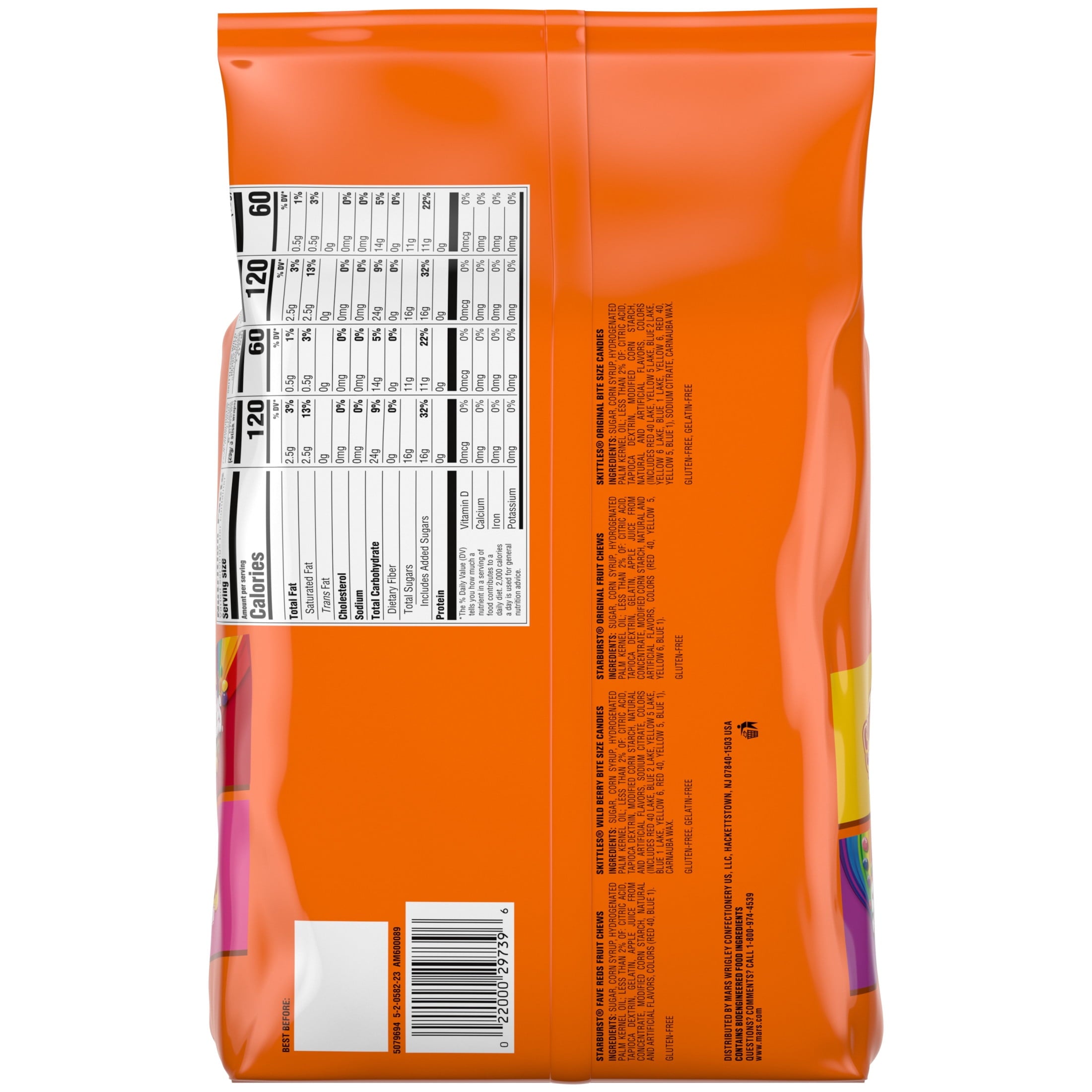 Skittles & Starburst Fun Size Chewy Halloween Candy Variety Pack - 105 Ct Bulk Bag