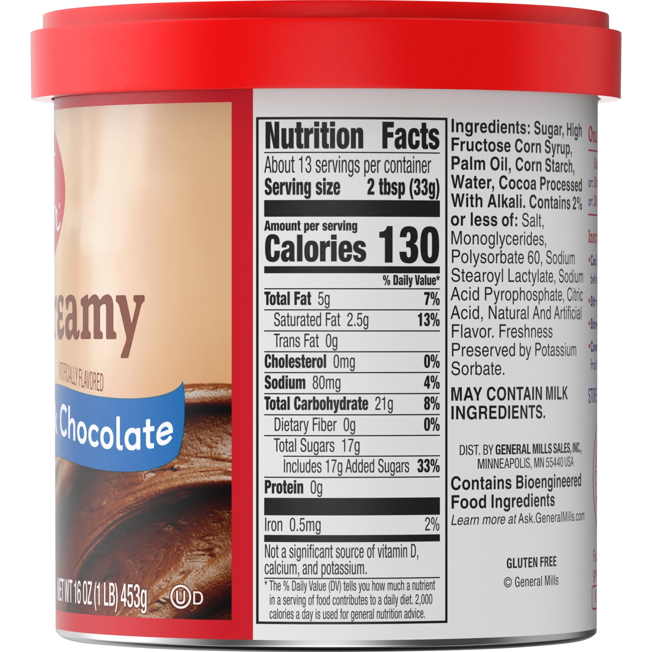 Betty Crocker Rich and Creamy Milk Chocolate Frosting, Gluten Free, 16 oz