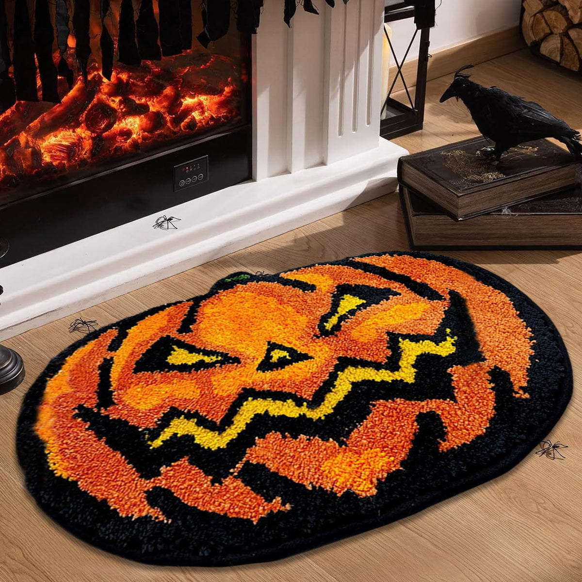 Halloween Bathroom Rugs，Farmhouse Halloween Rugs for Bathroom Decorations for The Home，Pumpkin Bath Mats，Holiday Cute Pumpkin Decor Non - Slip 15.7*23.6Inches