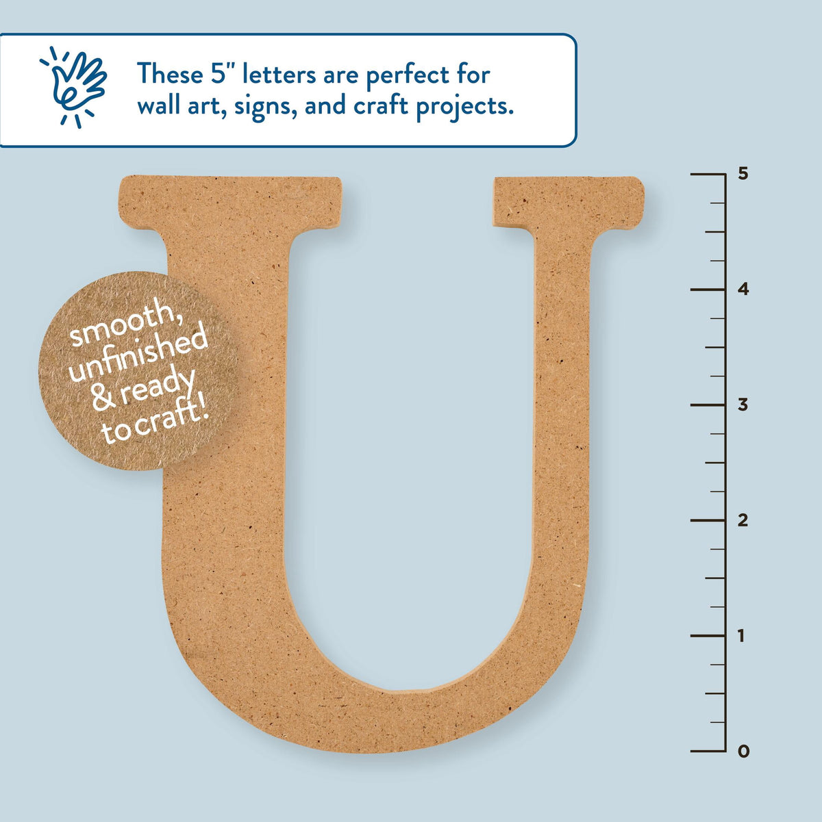Plaid Unfinished Wood MDF 5" Letter for DIY Arts and Crafts, A