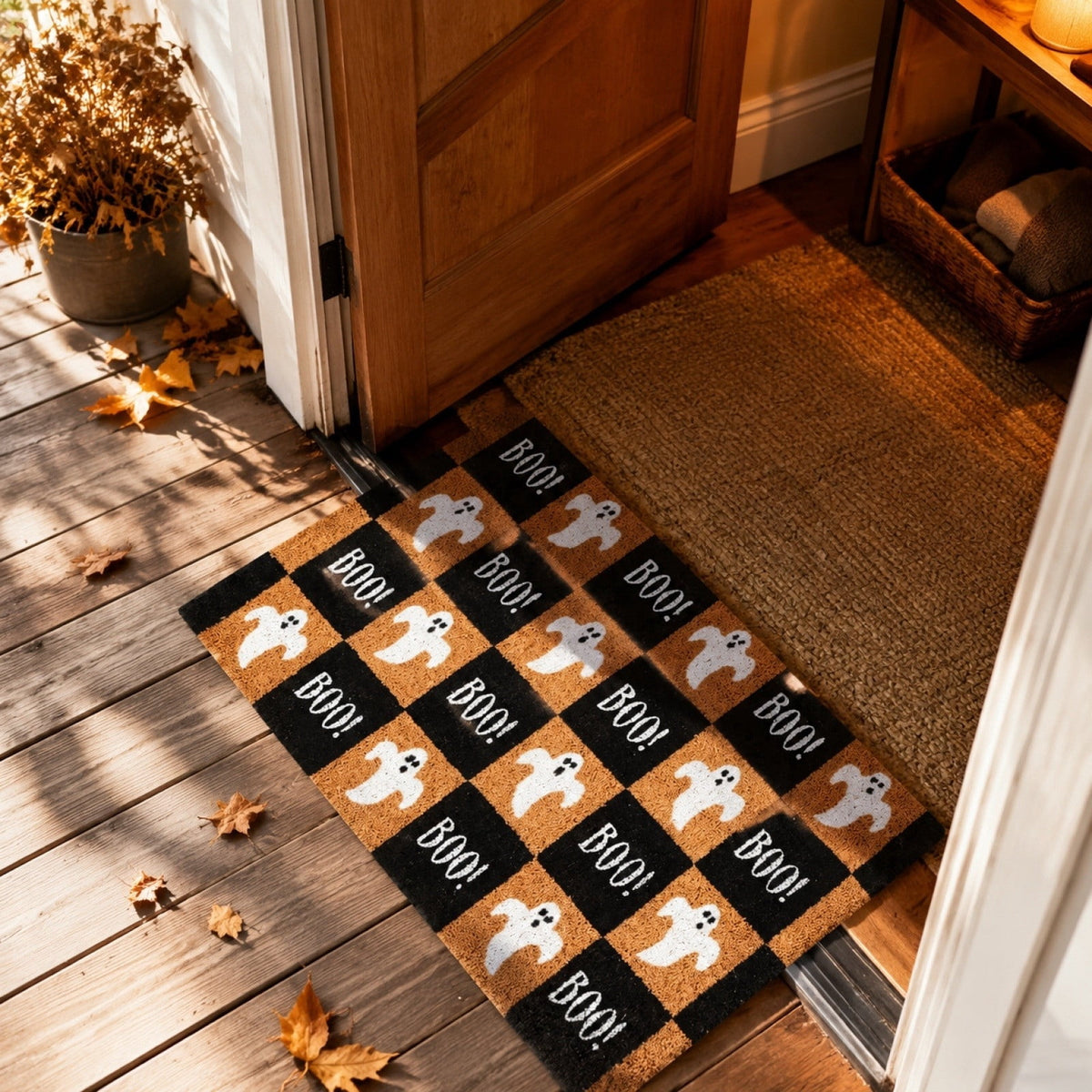 Witch-Themed Halloween Door mat 20×32in, Gothic Rug, Halloween Welcome Mat For Front Door Porch Home Decor