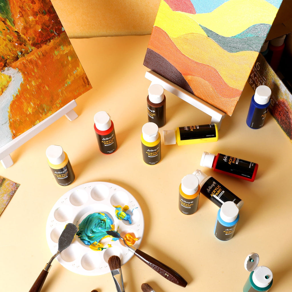 Artkey Acrylic Craft Paint Set, Festival, 24 Colors (2-Ounce)