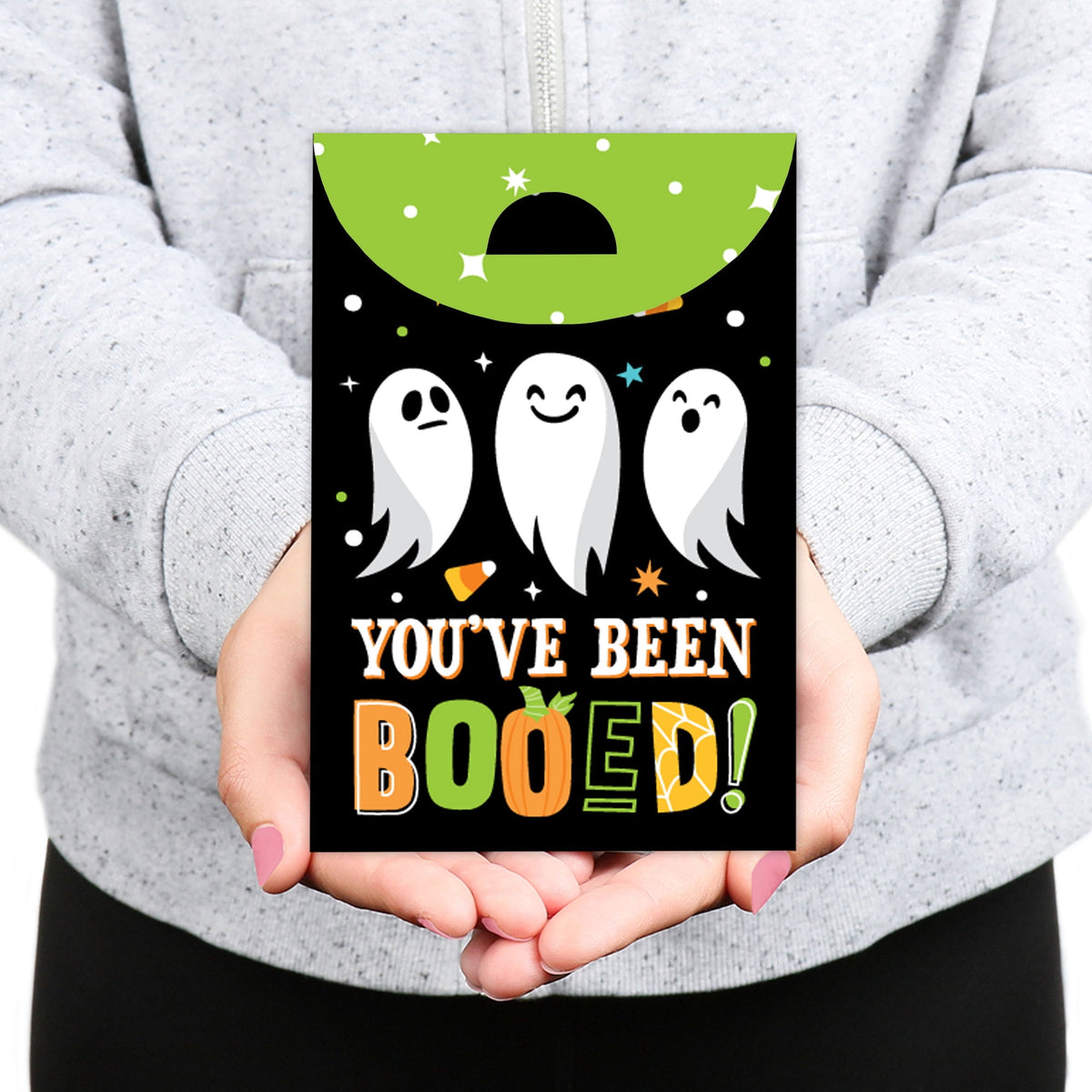 Big Dot of Happiness You've Been Booed - Ghost Halloween Gift Favor Bags - Party Goodie Boxes - Set of 12