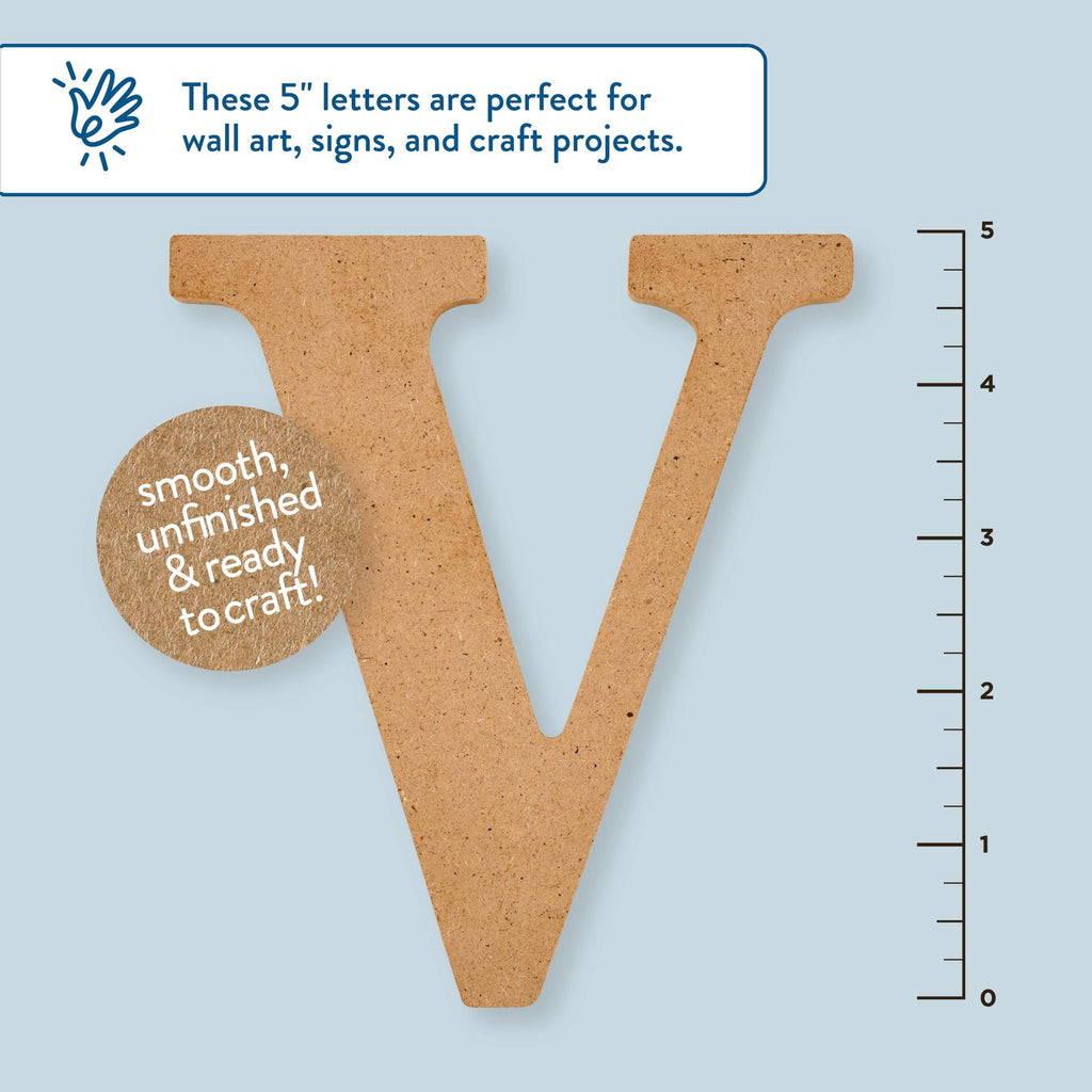 Plaid Unfinished Wood MDF 5" Letter for DIY Arts and Crafts, A