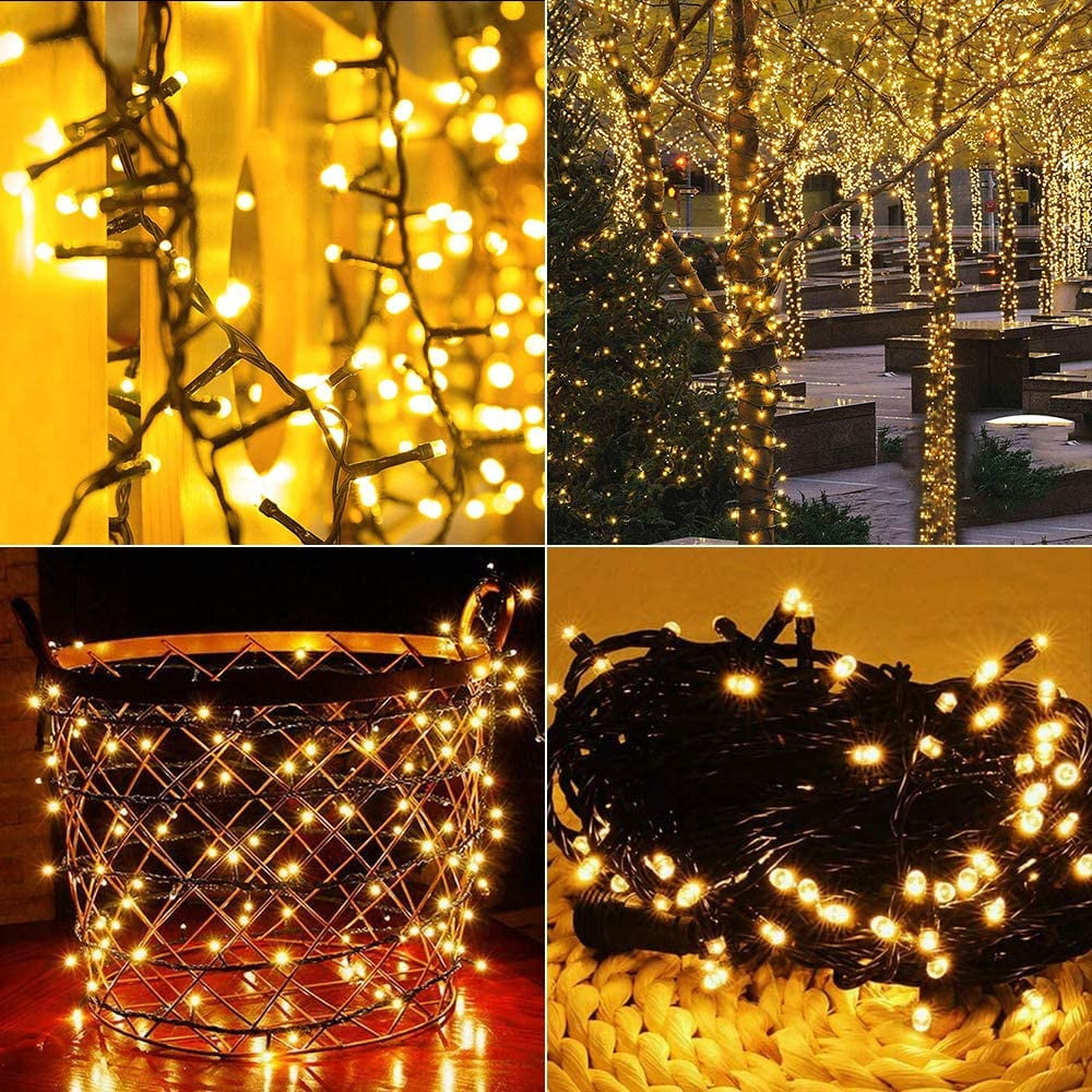 GooingTop Solar String Lights 52.3ft 160 LED Solar Tree Lights Outdoor Waterproof,Camping String Lights Yard Lights Christmas Lights with 8 Modes for Tree Wedding Holiday Party(Warm White)