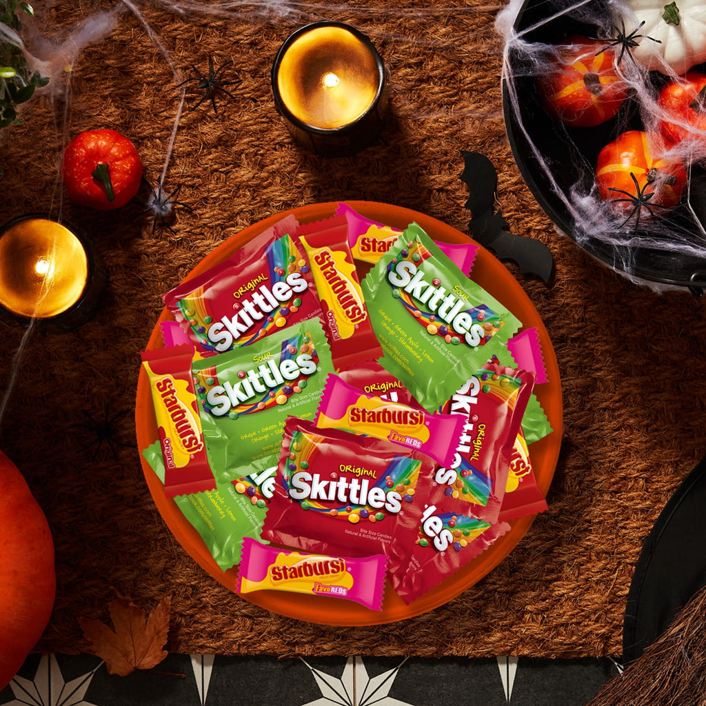 Skittles Fun Size Chewy Halloween Candy Variety Pack - 50 Ct Bulk Bag