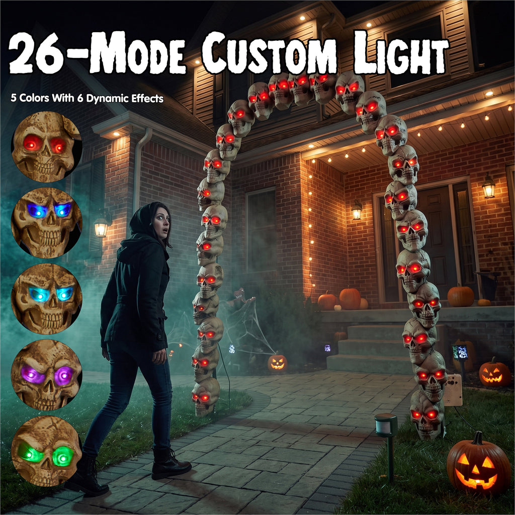 Joyfy 3.3x6.4FT Giant Halloween Groundbreaker Skeleton Decorations Outdoor, Light Up Animated Skeleton, IR Activated with Creepy Sound & Scary Motion, Scary Outdoor Indoor Halloween Decor for Graveya