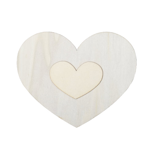 (2 pack) Plaid Surfaces Layered Wood Shape, Heart