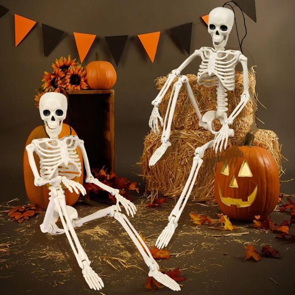 Qocolcyl 2 Pack Halloween Skeleton Lights Decorations, Halloween Candles Lamp Decoration Ornament Indoor Outdoor, Halloween Scary Decor for Home Room Table Outside Yard Lawn Garden Party Supplies