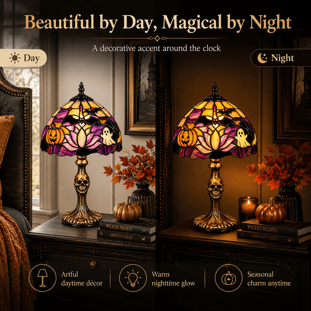 Diceymbol Halloween Decorations and Fall Decor, Halloween Venue Decoration Ghost Props LED Illuminated Ghost Decorations for Tabletop, Mantel, Shelf Indoor Outdoor 9.05 inch