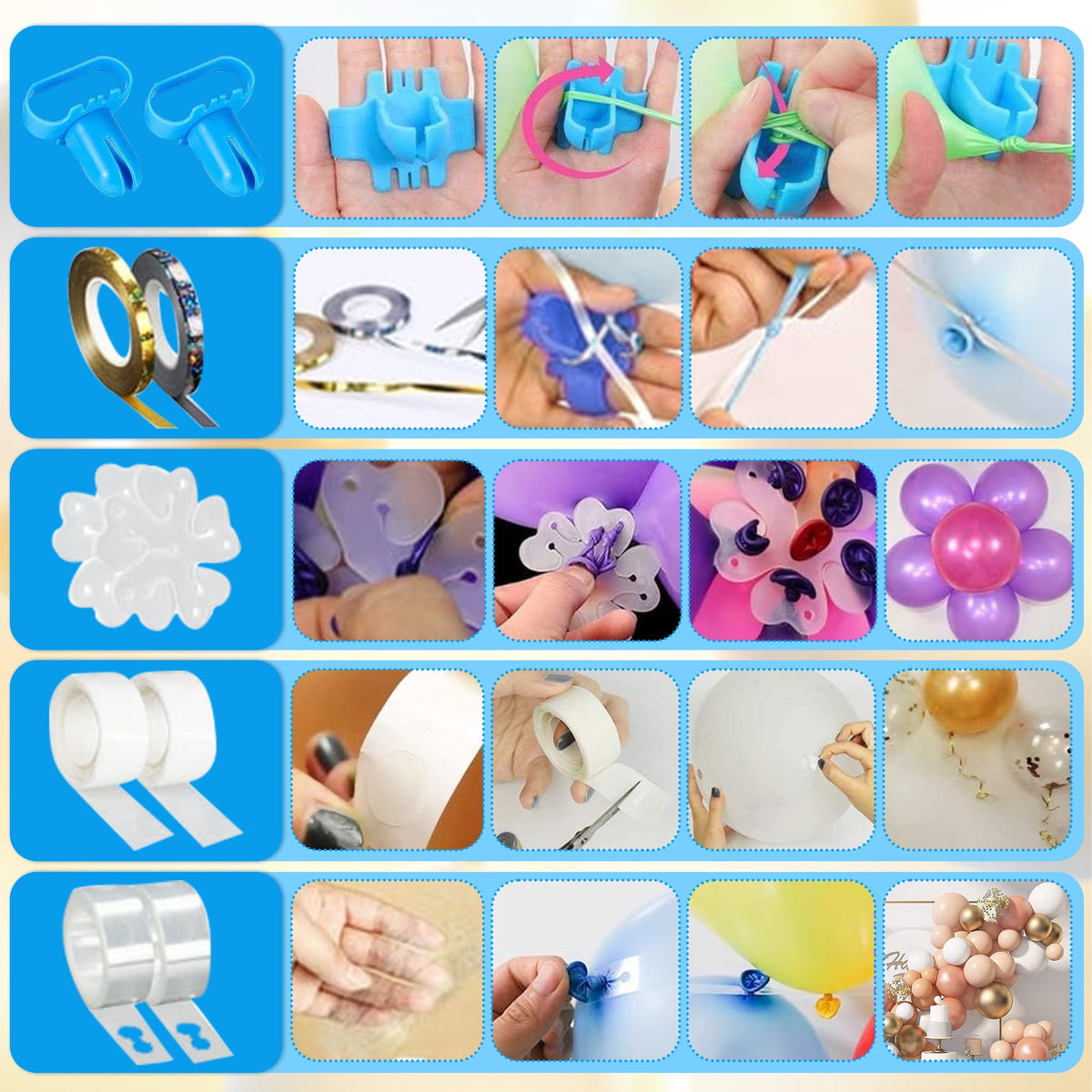 Electric Balloon Pump, Portable Dual Nozzle Blower Air Balloon Pump & Inflator for All Balloons Party Wedding Decoration