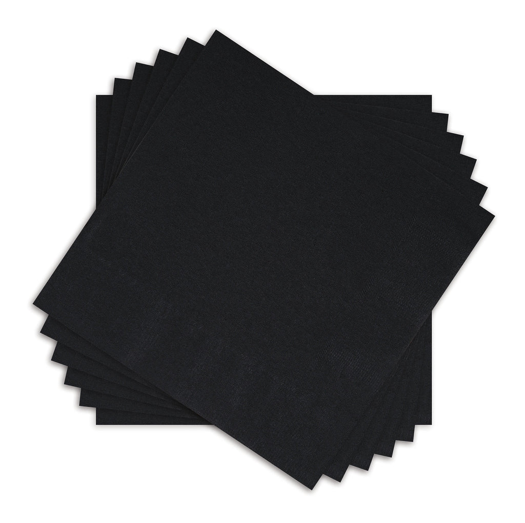 Way To Celebrate Disposable Paper Party Napkins, Black, 6.5 in x 6.5 in, 24 Count