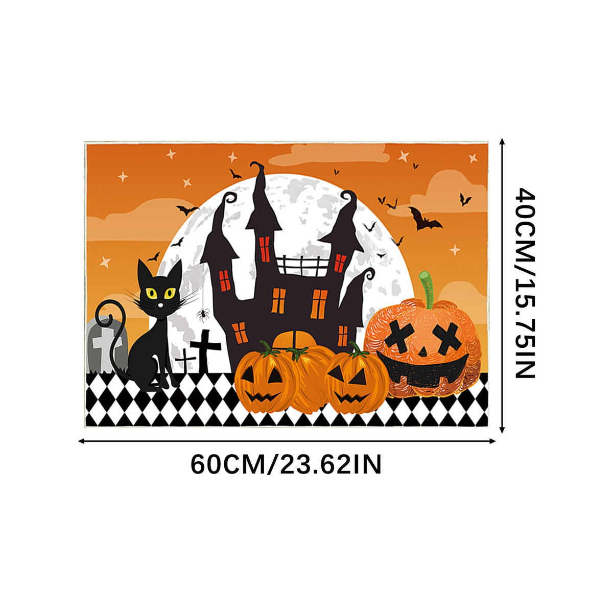 Stijggn Halloween Kitchen Mats for Floor Halloween Rugs Halloween Thanksgiving Decorations Doormat, Welcome Mats for Front Door,Spooky Outdoor Mats for Home Decor Holiday Decorative