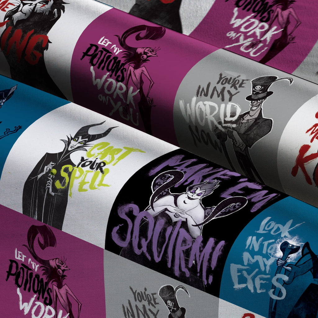 Springs Creative 18" x 21" Cotton Disney All Villains Precut Sewing & Craft Fabric, Multi-color