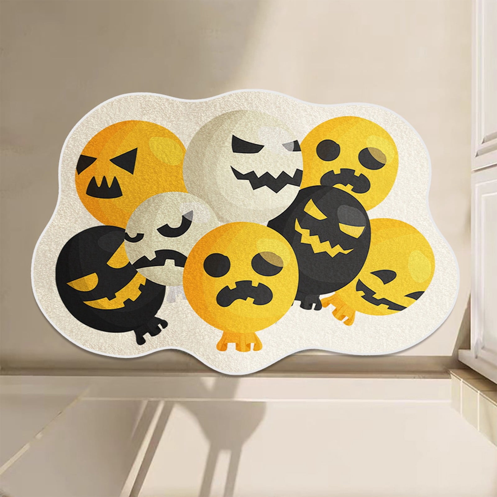 Xuniizn Halloween Mat, 16X24" Velvet Halloween Door Mat for Outside Entrance, Spooky Halloween Rug for Outdoor & Indoor, Non Slip Washable Halloween Doormat, Halloween Bathroom Decor