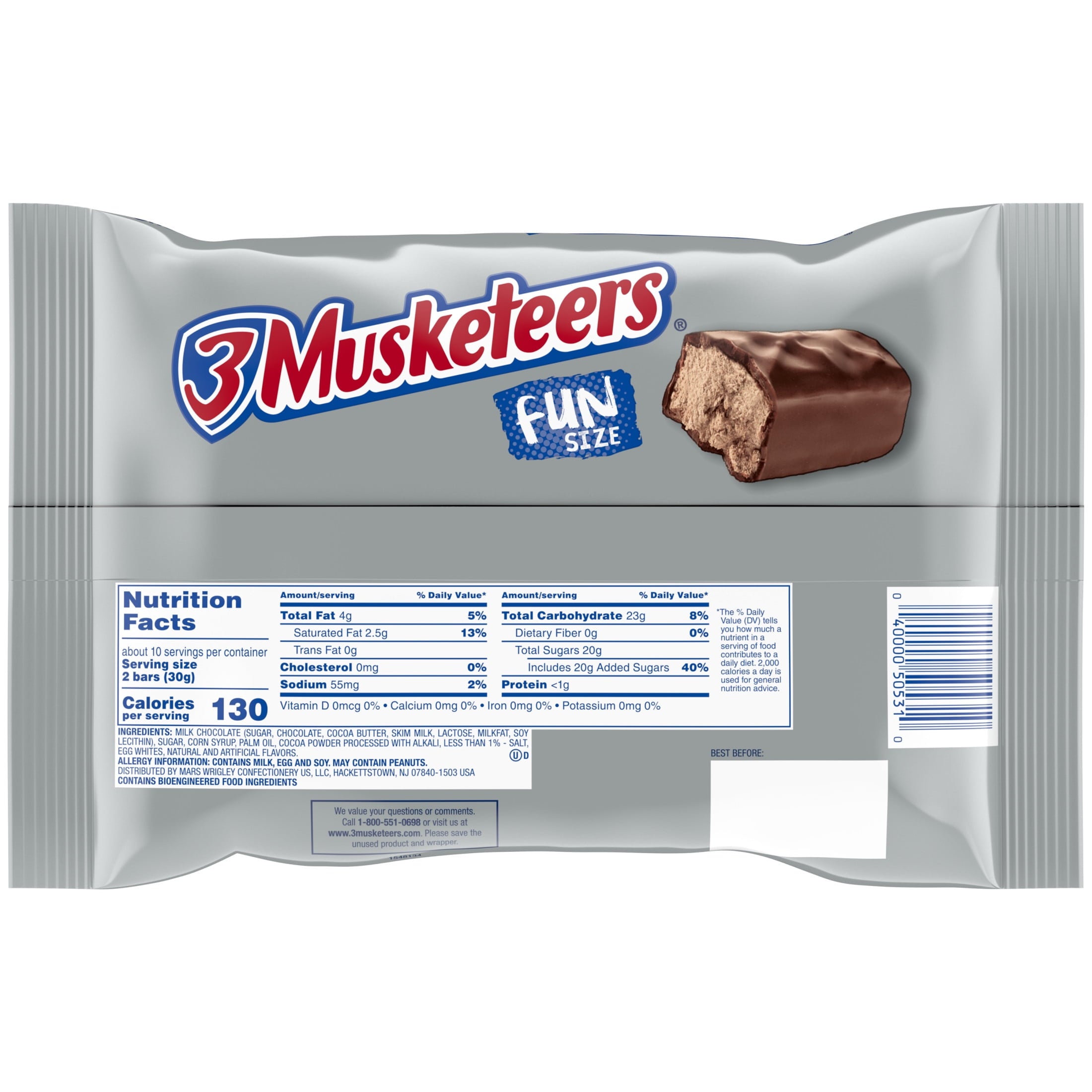 3 Musketeers Spooky Fun Size Halloween Chocolate Candy - 10.48oz Bag