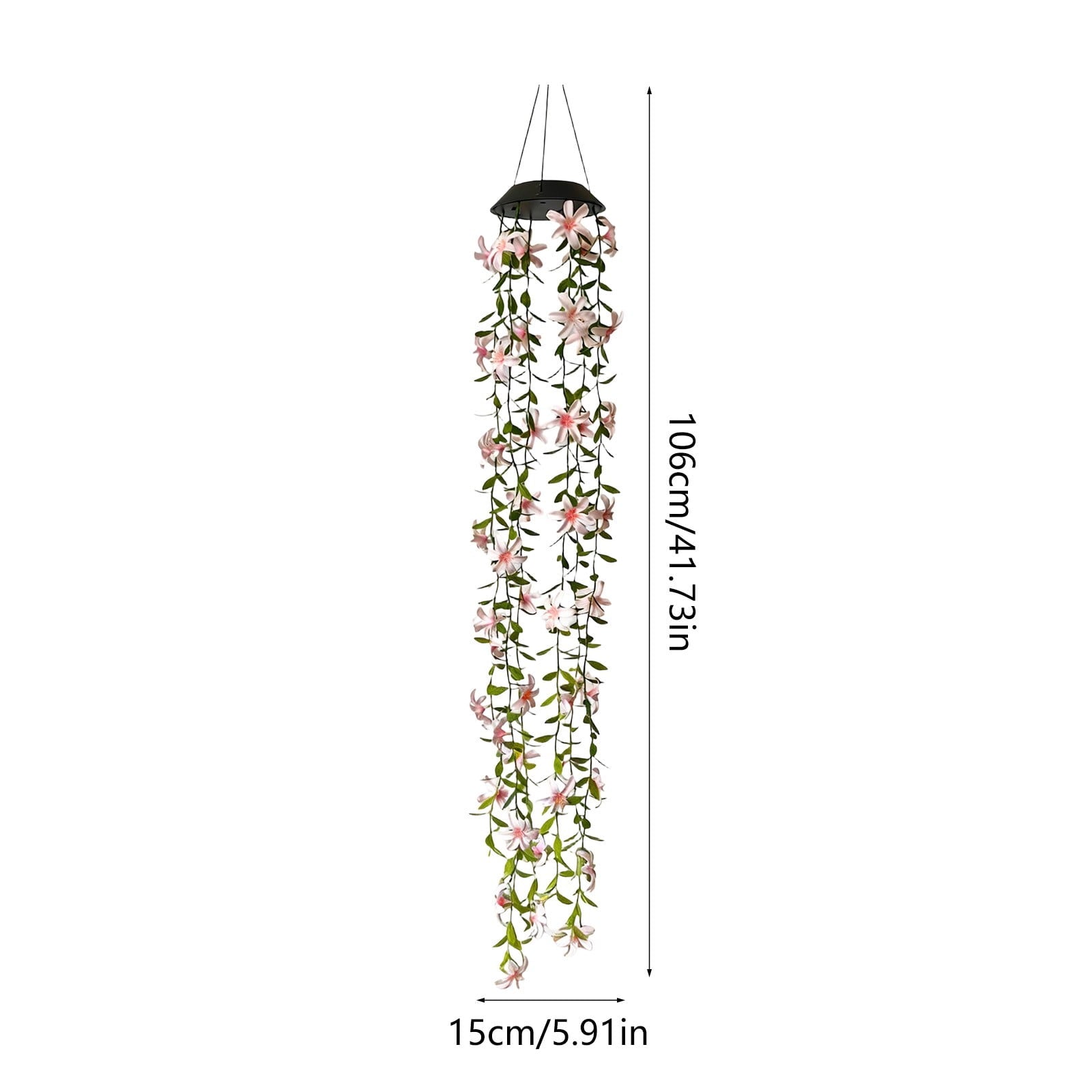 Solar Flower Hanging Wind Chime Light,Waterproof Outdoor LED Pendant Lamp,Solar Powered Auto Charging Warm Glow Light,Decorative Hanging Lantern for Garden Patio Balcony Yard Tree
