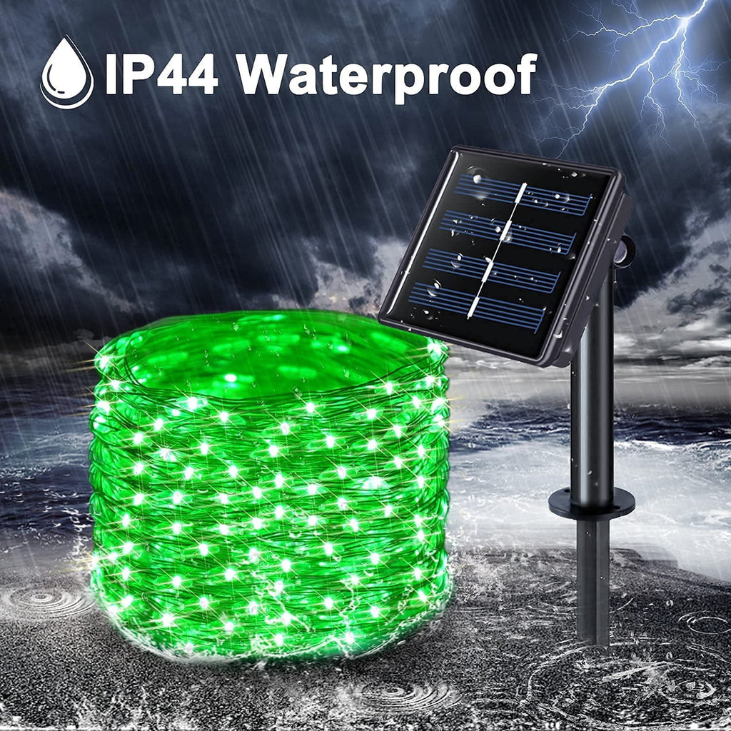 2 Pack Solar Fairy Lights Outdoor 33ft 100 LED Solar Powered Copper Wire Lights 8 Modes Waterproof for Garden Tree Patio Wedding Party Decor,Cool White