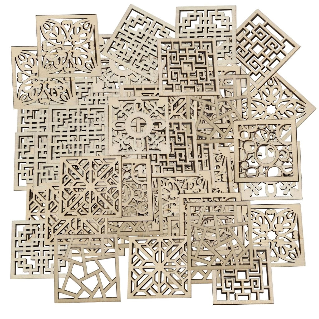 CIYISON 20/50/100Pcs Wooden Squares Cutout 4x4CM Unfinished Wood Slices For Kid Art Craft Painting And Holiday Decoration