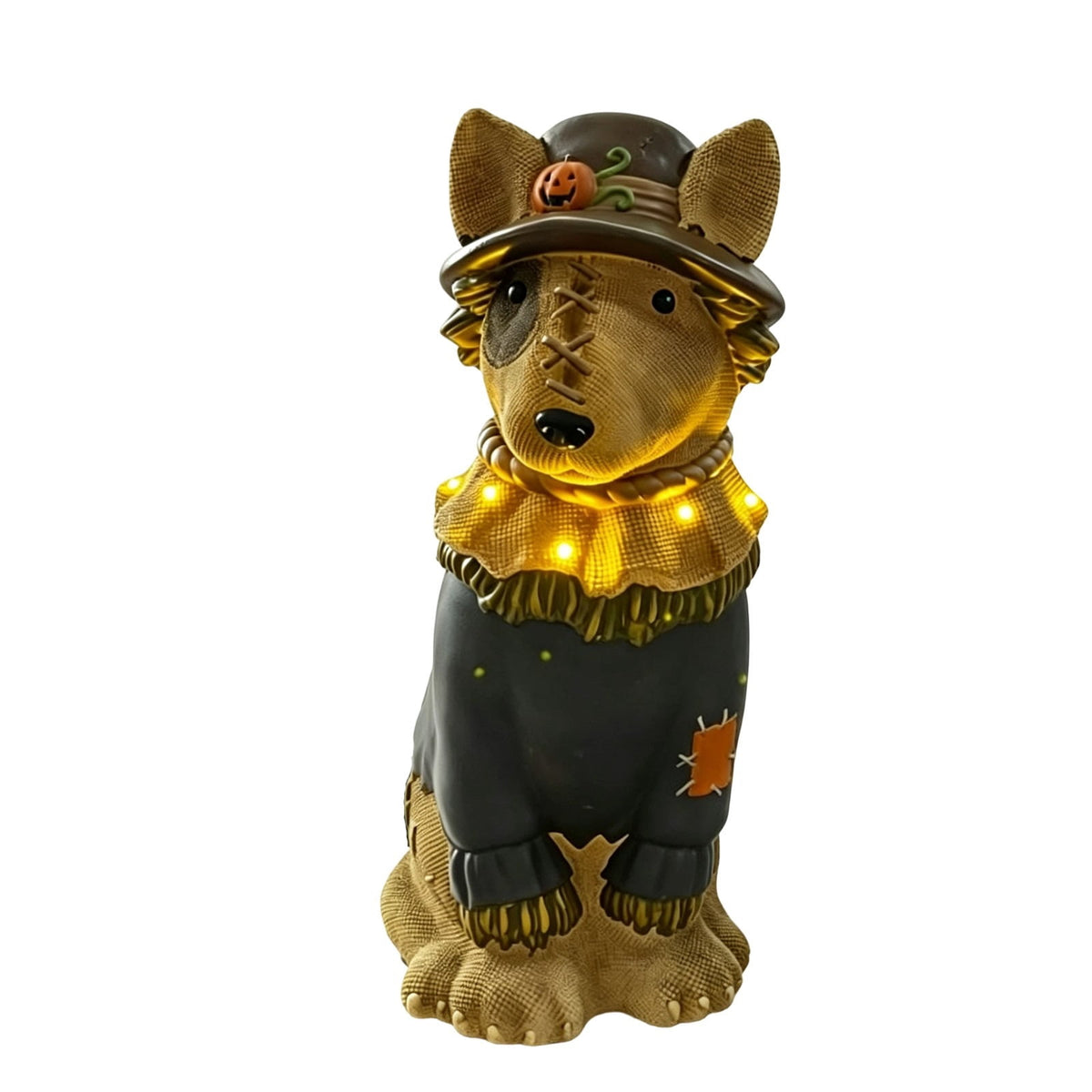Clearance Halloween Schnauzer Bat Figurine with Ghost Bucket, 8 inch Resin Cute Dog Gifts Tabletop Decor