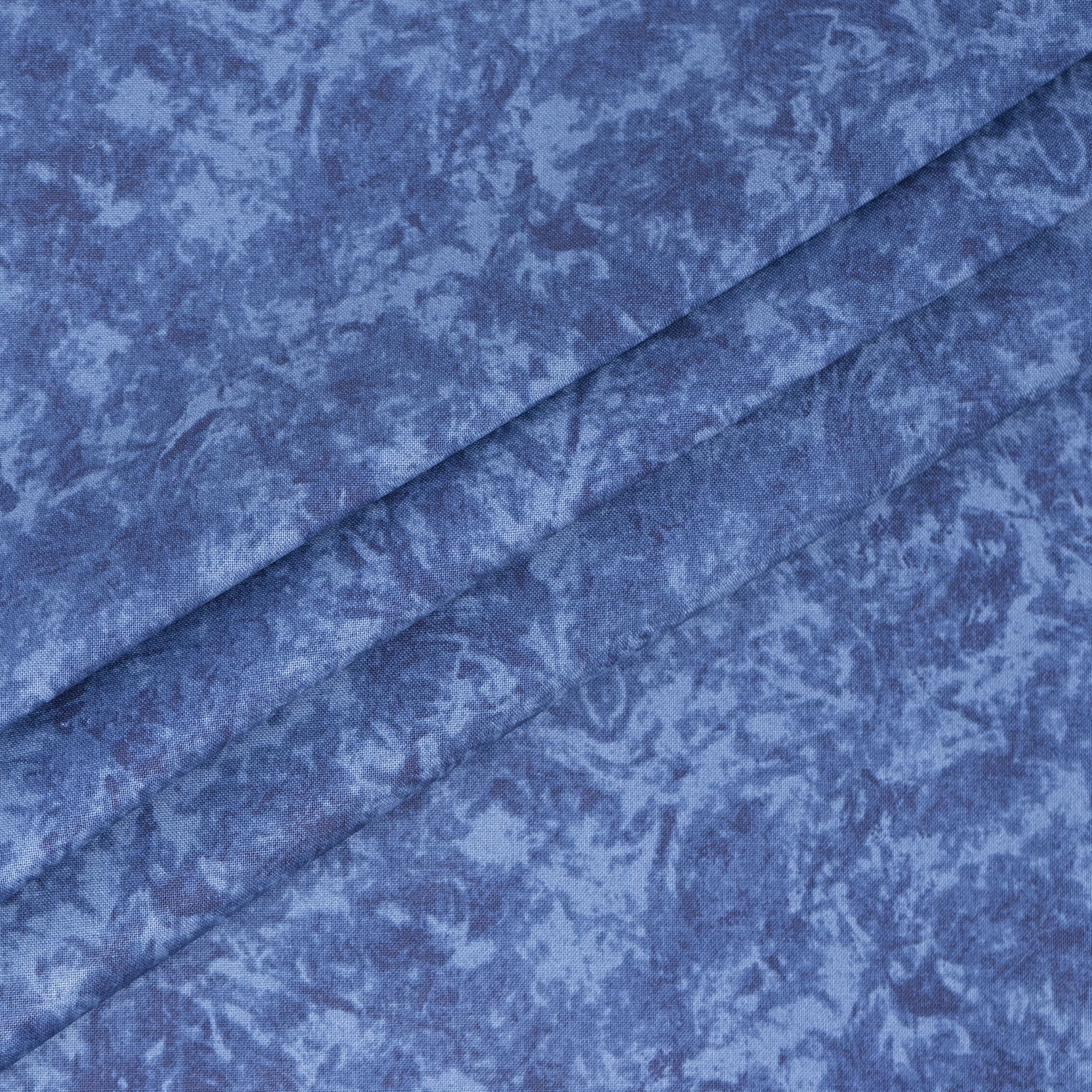 Waverly Inspirations 1 Yard Cut 100% Cotton Prints Fabric, Navy Batik, 44" Wide for Quilting & Sewing