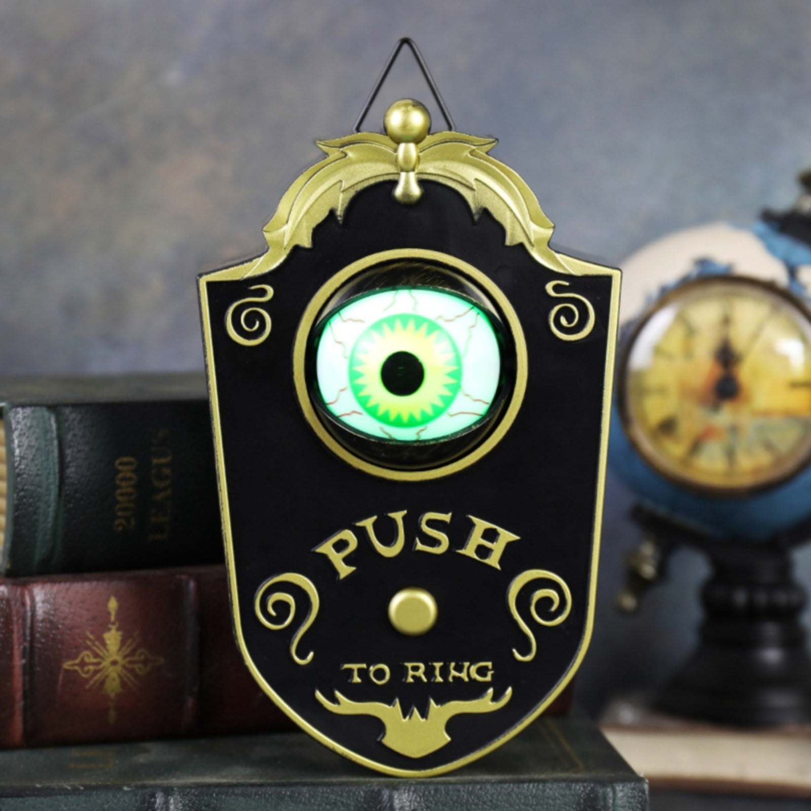 Halloween Decoration, Halloween Doorbell, Haunted Doorbell Animated Eyeball Halloween Decor with Spooky Sounds, Haunted House Halloween Prop Decoration, 4.3x7.1"