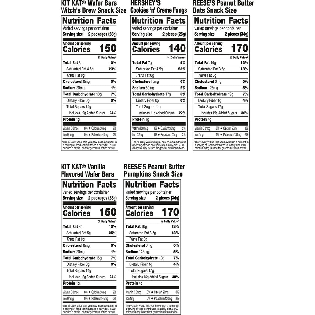 Hershey's, Kit Kat and Reese's Assorted, Halloween Candy Variety Bag, 17.28 oz (30 Pieces)