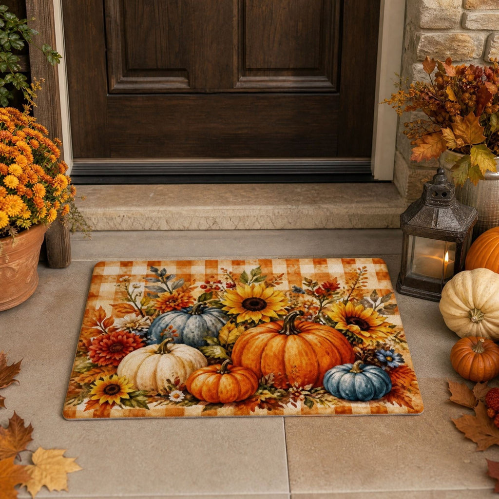 Autumn Door Mat for Entryway, 16x24 Inch, Fall-Themed Floor Doormat for Home Decor, Non-Slip Rug Mat for Living Room, Kitchen, Bedroom, Gifts for Fall Lovers (E)