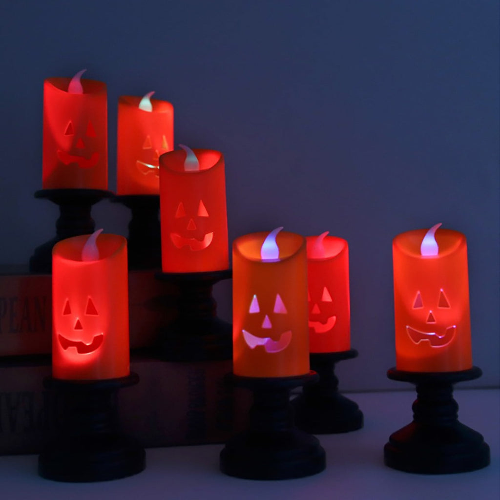 Qocolcyl 2 Pack Halloween Skeleton Lights Decorations, Halloween Candles Lamp Decoration Ornament Indoor Outdoor, Halloween Scary Decor for Home Room Table Outside Yard Lawn Garden Party Supplies