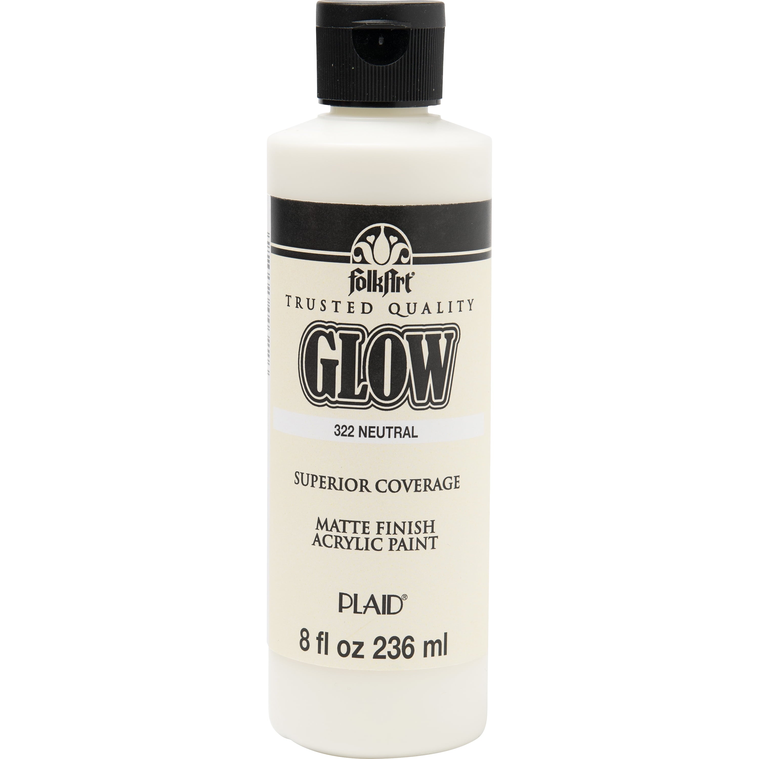 FolkArt Glow-in-the-Dark Acrylic Craft Paint, Matte Finish, Neutral, 2 fl oz