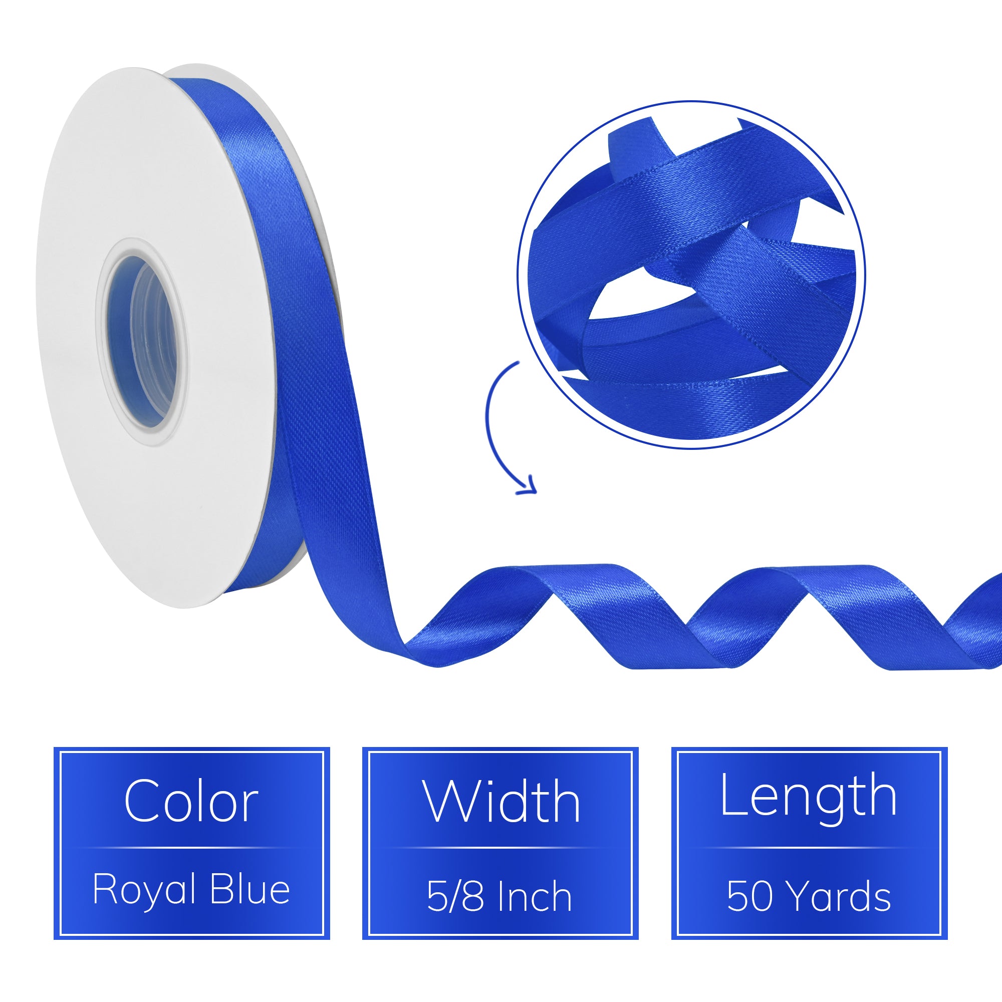 LoomJoyz Double Face Light Purple Satin Ribbon 5/8 inch X 50 Yards, Easter & Spring Decor Ribbon for Gift Wrapping, Weddings, Parties, Hair Bows & Invitations Decorations