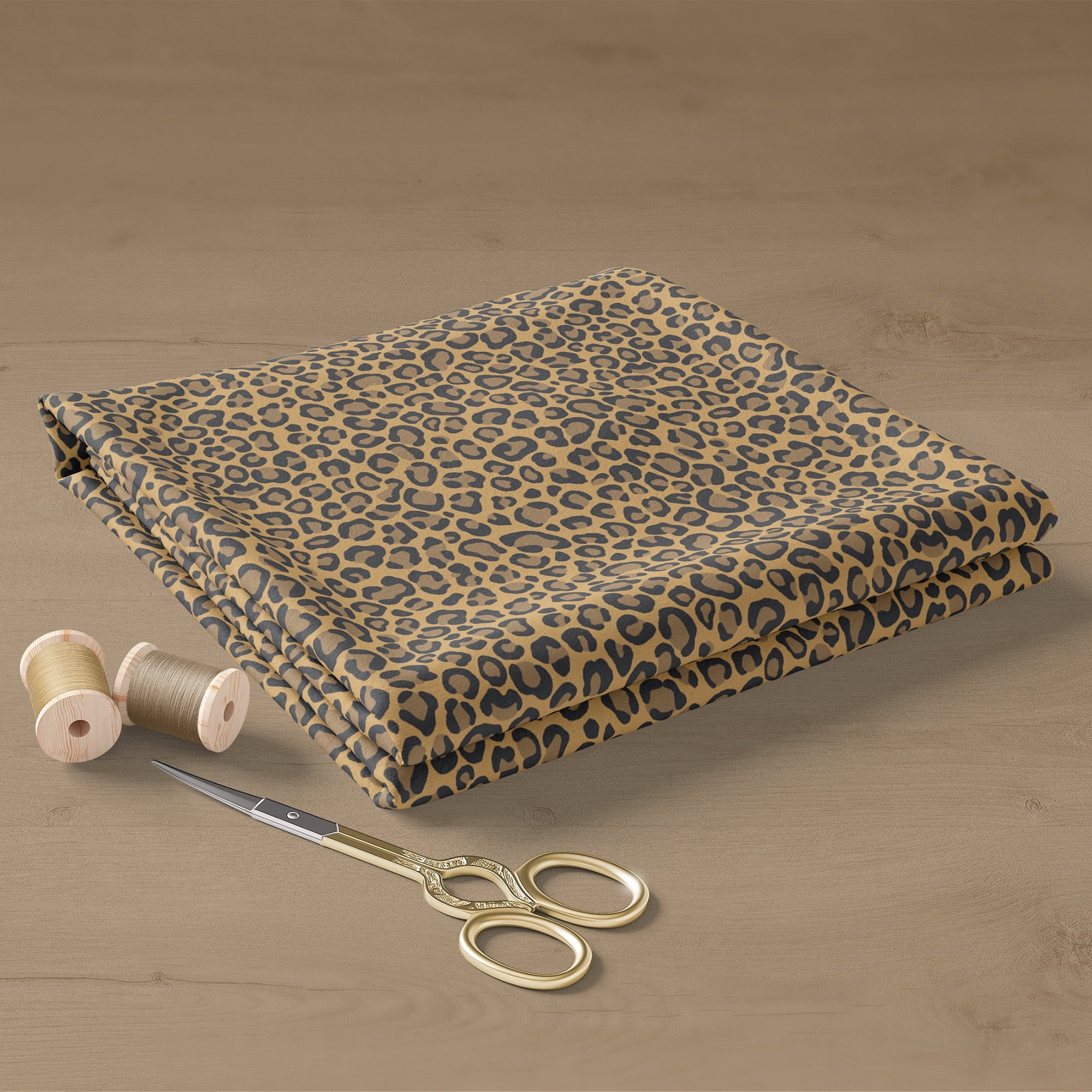 Fat Quarter 100% Cotton Cheetah, Brown, 18"x 21" for Quilting & Sewing, 1 Each