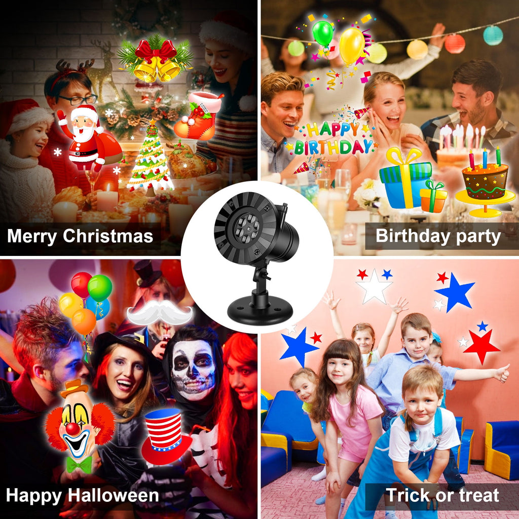 Led Christmas Lights Indoor Outdoor Projector Light 16 Patterns Rotating Projection Lampfor Halloween, Holiday, Party, Birthday Decoration