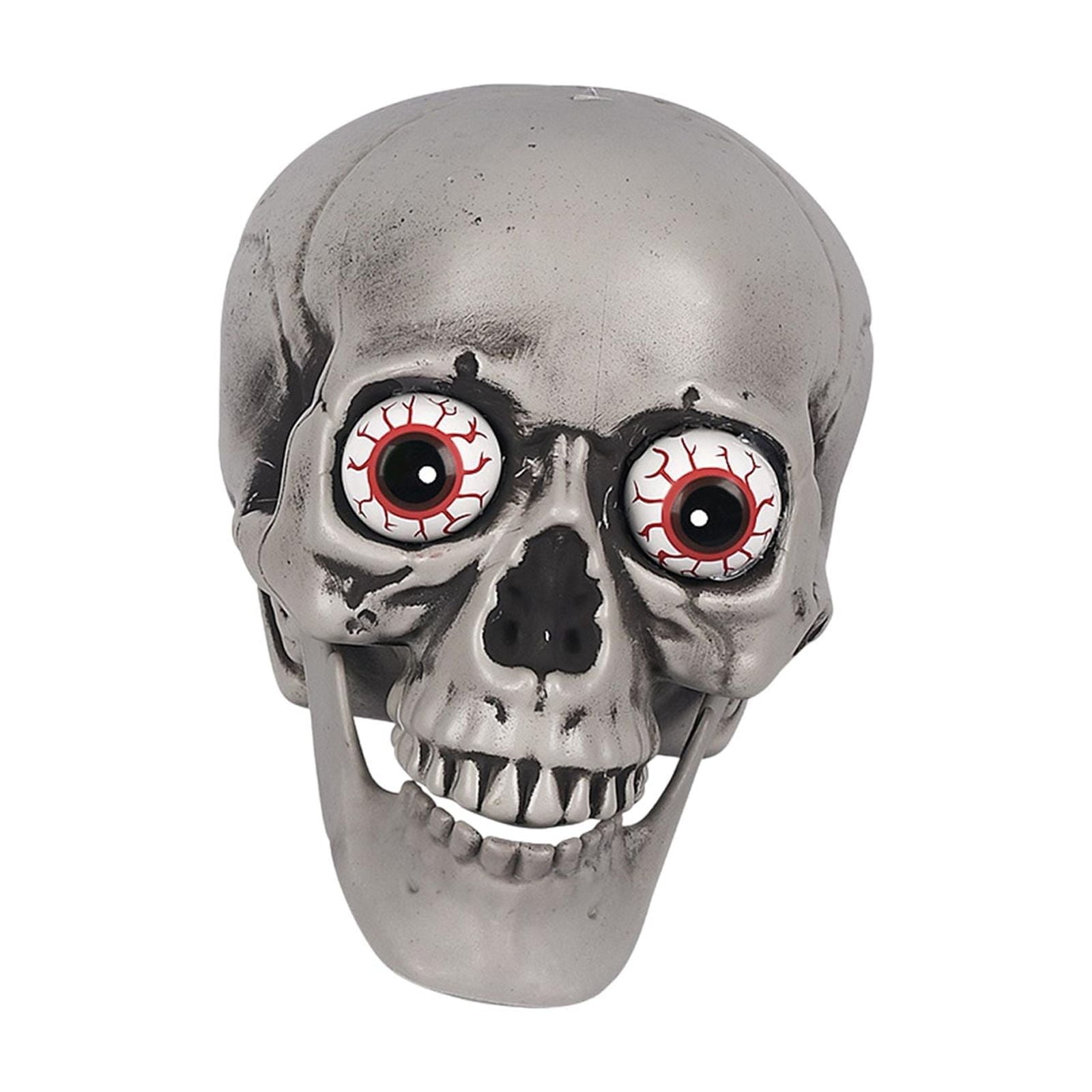 HOARBOEG Glowing Talking Skull Halloween Prop - Realistic Moving Horror Decoration with Sound & Voice Control, Scary Animated Skull for Haunted Houses, Parties, Prank