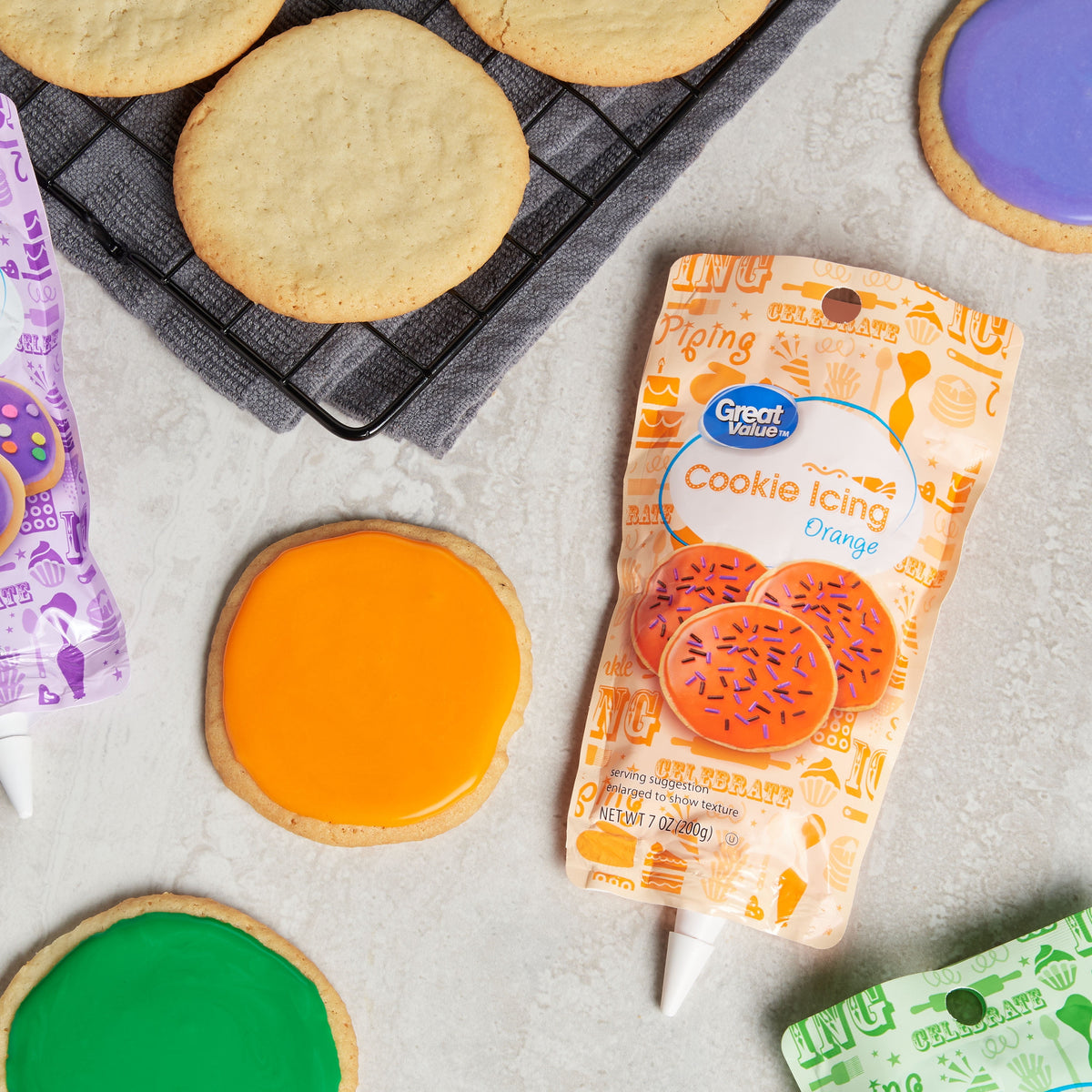 Great Value Cookie Icing, Orange, 7 oz