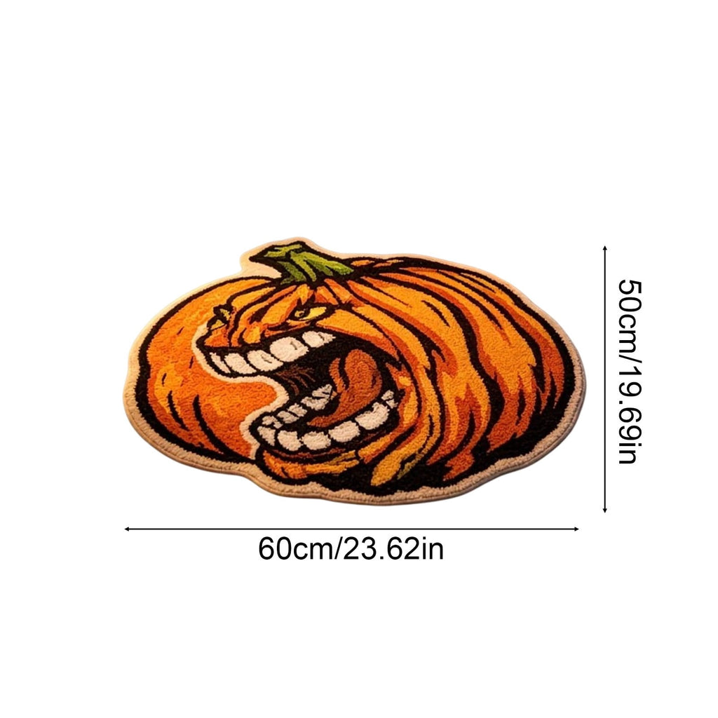 Fall Area Rug Maple Leaf Pumpkin Imitation Wool Mat 27.56x27.56in Polyester Skidproof & Soft for Living Room Bedroom Entryway Fall Doormat by MPOISVA