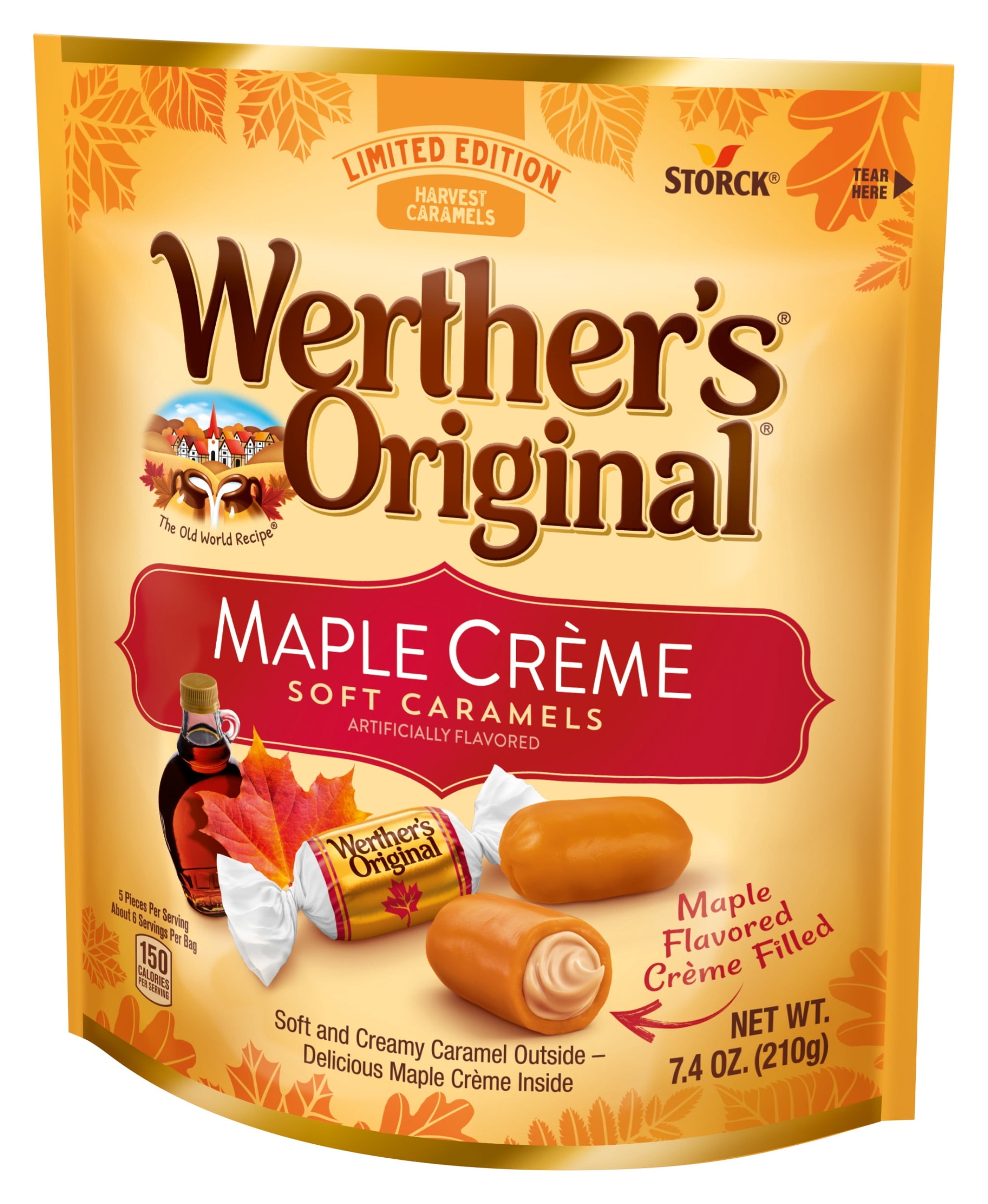 Werther's Original Limited Edition Fall Harvest Maple Crème Soft Caramels, 7.4 oz Bag