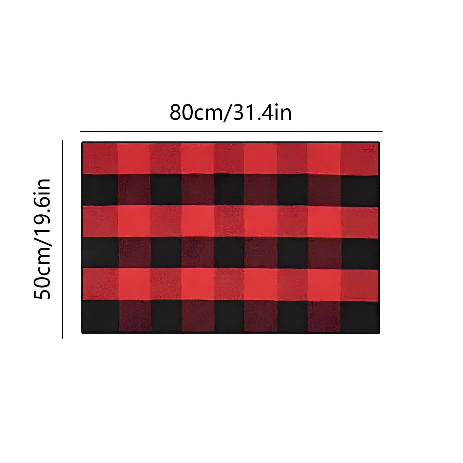 Orange Plaid Fall Outdoor Mat, Hand-Woven Porch Rug for Thanksgiving Halloween Door Decor
