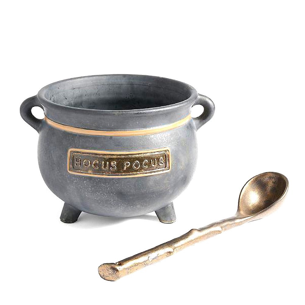 Halloween Witches Cauldron Serving Bowls Decor Set Mini Witches Cauldron Serving Bowls Shelf Black Candy Bowl Witches Cauldron Serving Bowls