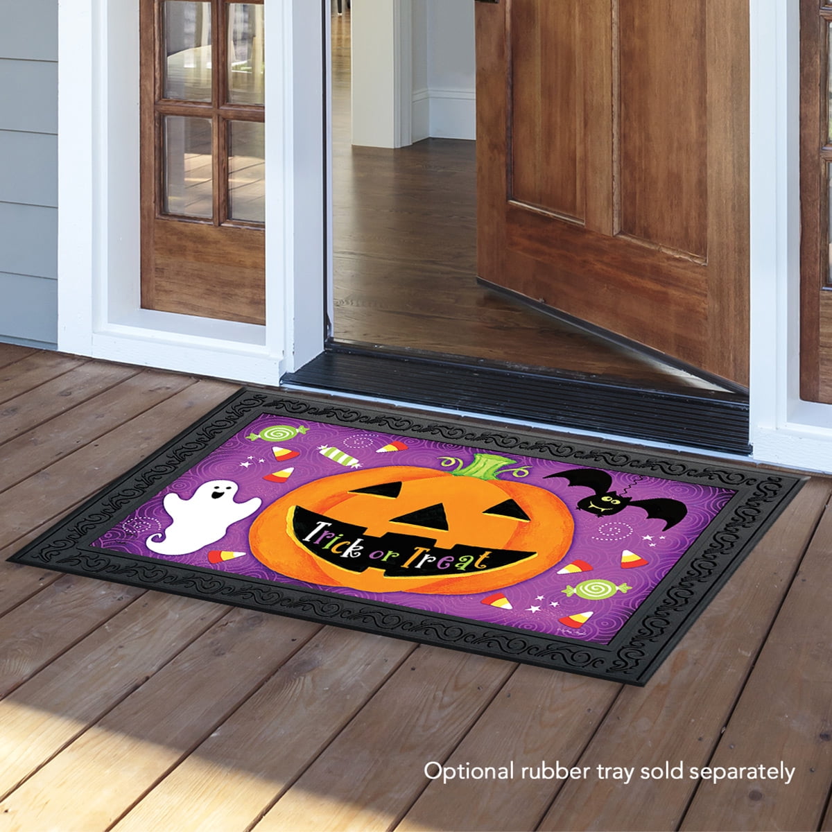 Briarwood Lane Doormat 30x18 Indoor Outdoor Halloween Treats Jack O'lantern For Halloween Doormat