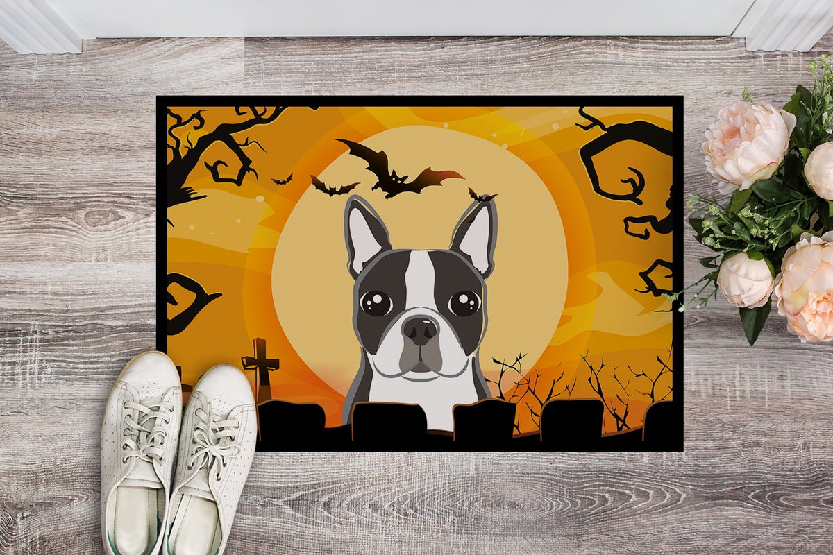 Halloween Boston Terrier Door Mat