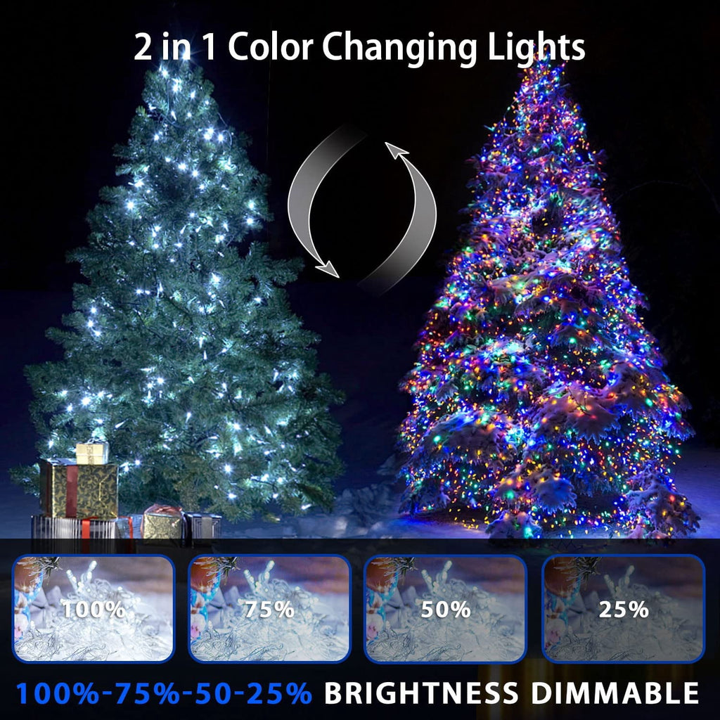 JMEXSUSS 200 LED Christmas Lights Indoor Outdoor, Connectable Warm White Christmas Tree Lights Clear Wire, 66 Ft Twinkle Fairy String Lights Plug in for Bedroom Wedding Christmas Tree Decorations