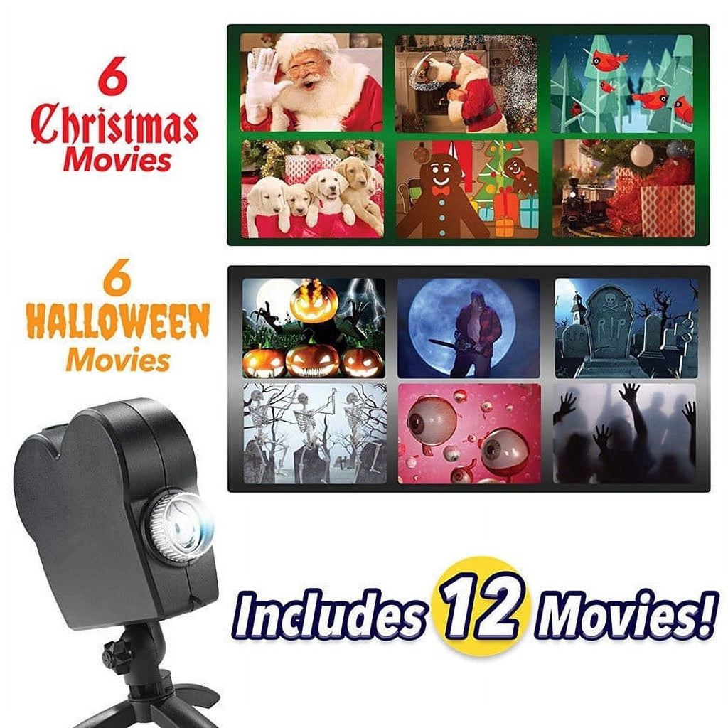 Halloween Christmas Projection Lights Holiday 12 Scenes Window Disco Lights